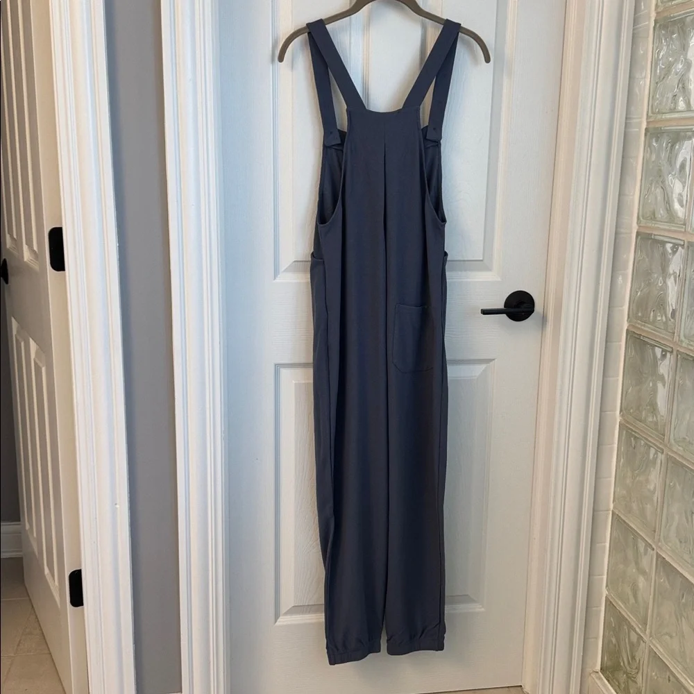HALARA Navy Jumpsuit with Button Straps - Picture 3 of 3